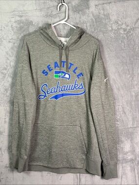 Nike NFL Seattle Seahawks Football Gray Kangaroo Pouch Hoodie Size XL